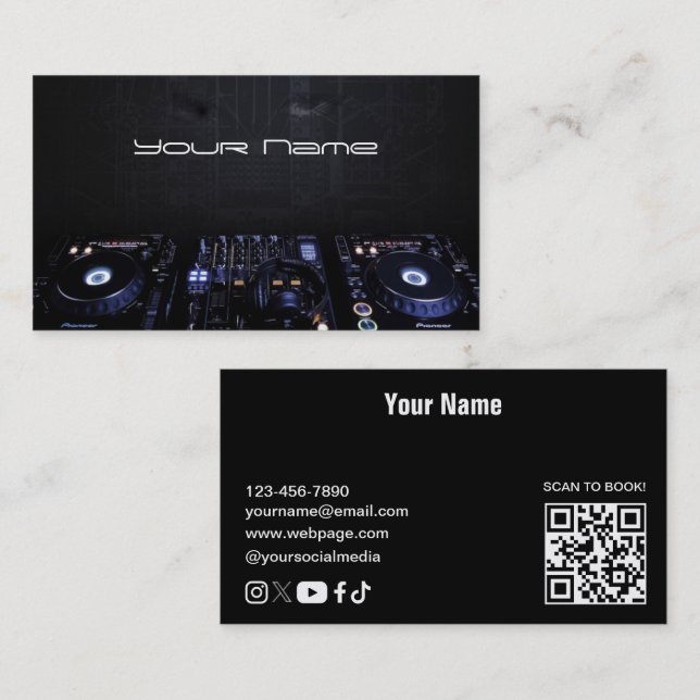Carte de visite DJ (Devant / Derrière)
