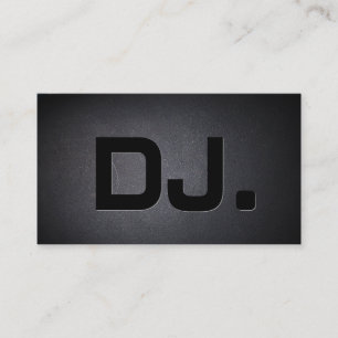 Carte De Visite DJ Bold Text Cool Black Modern Minimalist