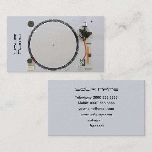 Carte De Visite DJ  Business Card (Devant / Derrière)