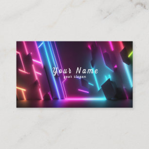 Carte De Visite DJ Colorful Neon Lights Vibrant - Stand Out