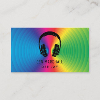 Carte De Visite DJ couleurs prisées écouteurs de musique
