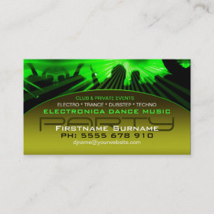 Carte de visite DJ Dance Nightclub Lasers Lumières
