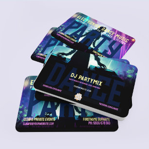 Carte De Visite DJ Dance Party Forest Rave Twin Decks