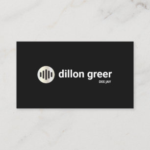 Carte De Visite DJ de musique Black Moderne