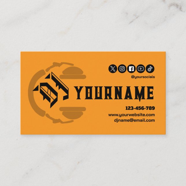 Carte de visite DJ Deejay Disc Jockey (Devant)
