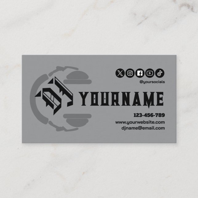 Carte de visite DJ Deejay Disc Jockey (Devant)
