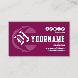 Carte de visite DJ Deejay Disc Jockey