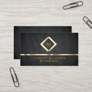 Carte De Visite DJ Deejay Professional Gold Faux Music