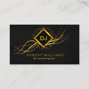 Carte De Visite DJ Deejay Professional Gold Faux Professeur de mus