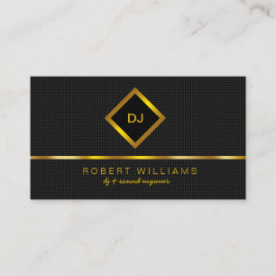 Carte De Visite DJ Deejay Professional Gold Faux Professeur de mus
