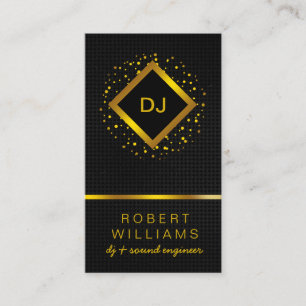 Carte De Visite DJ Deejay Professional Gold Faux Professeur de mus