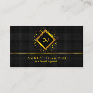 Carte De Visite DJ Deejay Professional Gold Faux Professeur de mus