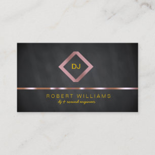 Carte De Visite DJ Deejay Professional Rose Gold Faux Music