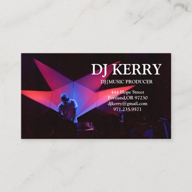 Carte De Visite DJ Disc Jockey Electronic (Devant)