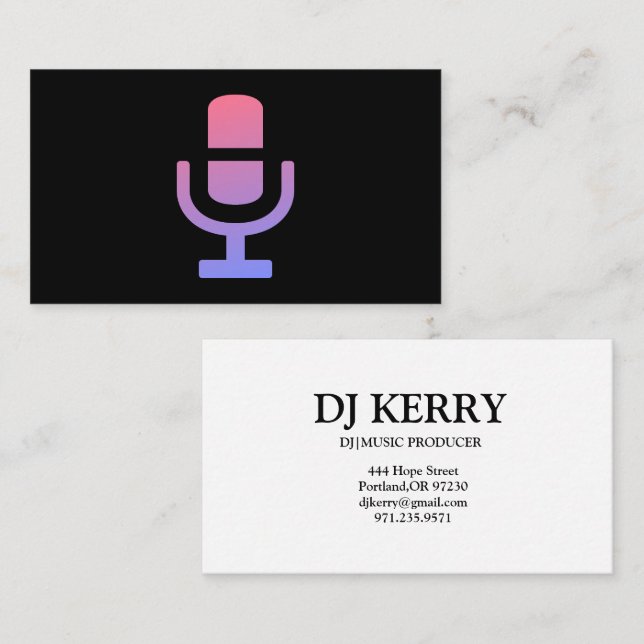 Carte De Visite DJ Disc Jockey Électronique (Devant / Derrière)