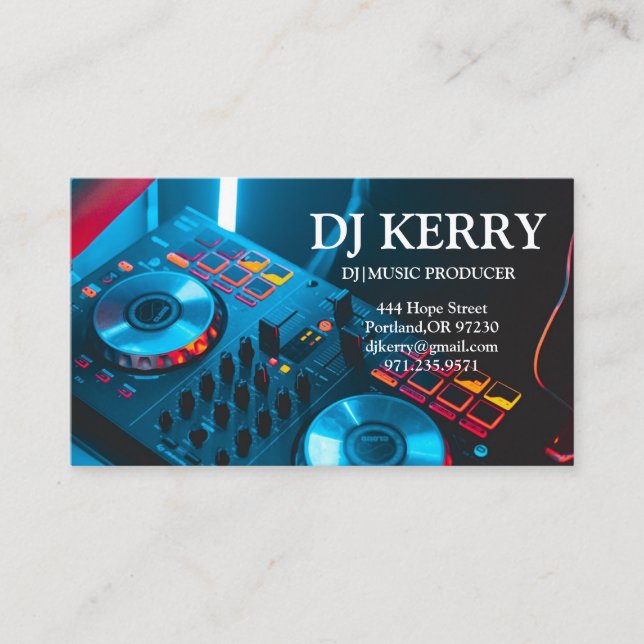 Carte De Visite DJ Disc Jockey Électronique (Devant)
