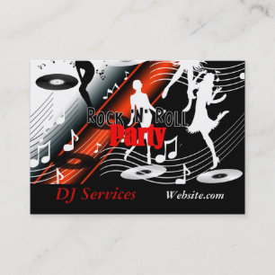 Carte de visite DJ Disque Jockey Musique Rétro Fêt