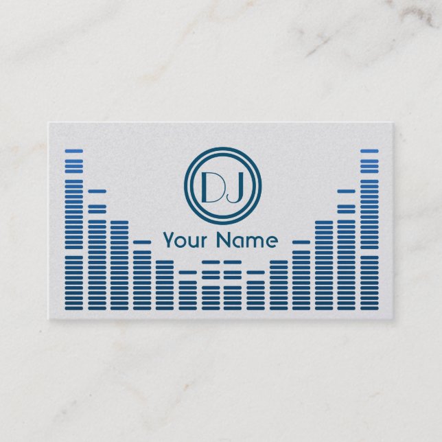 Carte De Visite Dj égalizer musique jouer bleu ombragé (Devant)