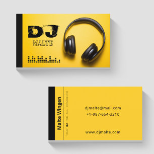 Carte de visite DJ Jaune casque