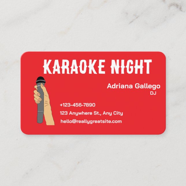 carte de visite DJ karaoke (modifiable) (Devant)