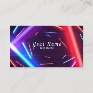 Carte De Visite DJ Lumières Néon Colorées Vibrantes - Se démarquer