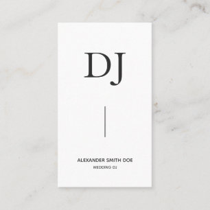 Carte De Visite DJ monogramme professionnel minimal