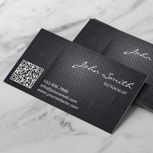 Carte De Visite DJ Musique Deejay Black Metal QR Code