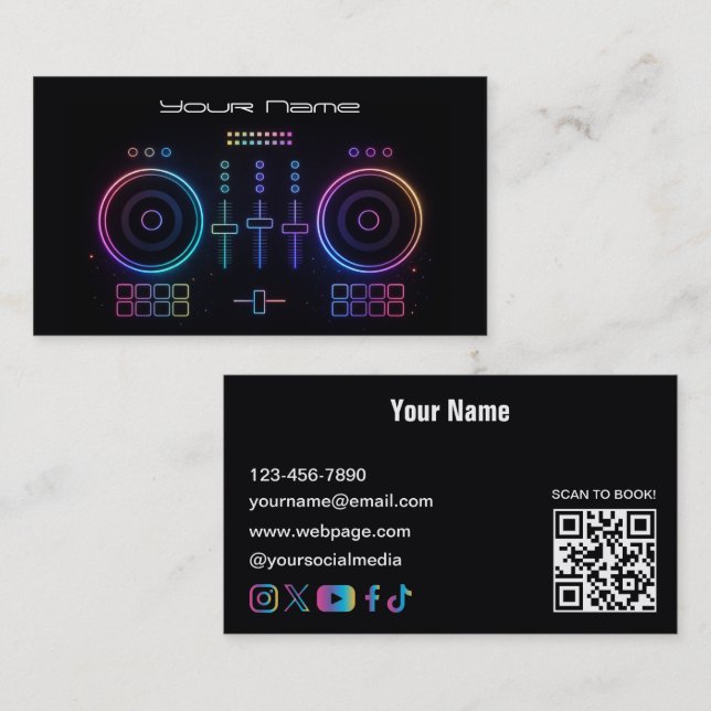 Carte de visite DJ Néo Moderne (Devant / Derrière)