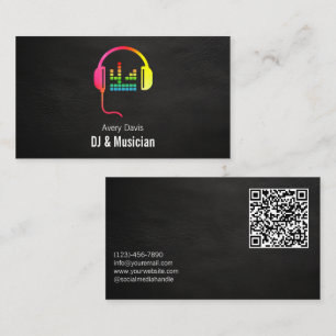 Carte De Visite DJ noir DJ musicien chanteur auteur-compositeur de