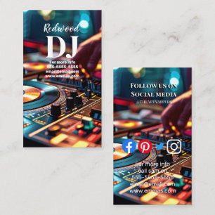 Carte De Visite DJ party planner lueur bâton disco karaoké club