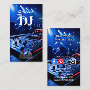 Carte De Visite DJ party planner lueur bâton disco karaoké club