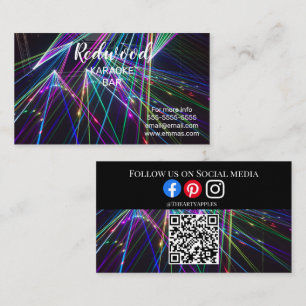 Carte De Visite DJ party planner lueur bâton disco karaoké club Bu