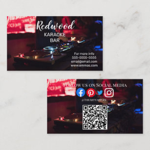 Carte De Visite DJ party planner lueur bâton disco karaoké club Bu