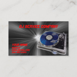 Carte de visite DJ Platine Tourne-disque