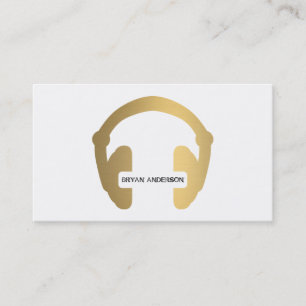 Carte de visite DJ pour casque Faux Gold