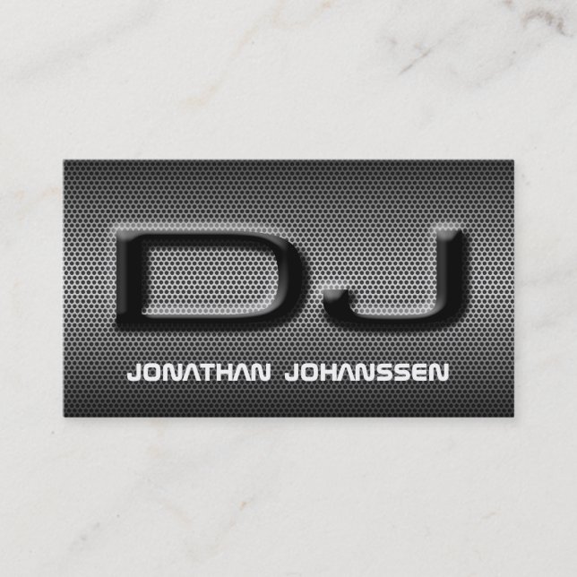 Carte de visite DJ professionnel Silver Metal mode (Devant)