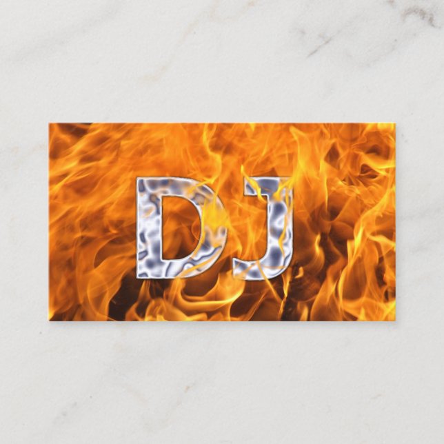 Carte De Visite DJs Music Deejay Creative Flaming Typography (Devant)