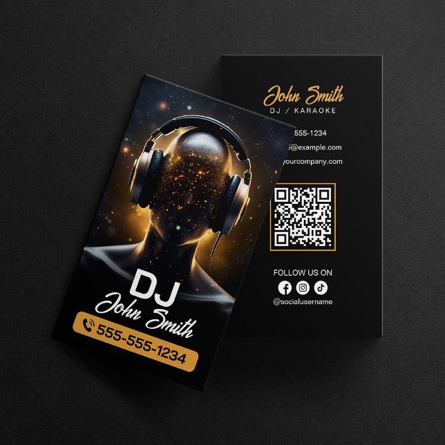 Carte De Visite DJs Noirs Karaoke DJs Chanteur Producteur de musiq (Créateur téléchargé)