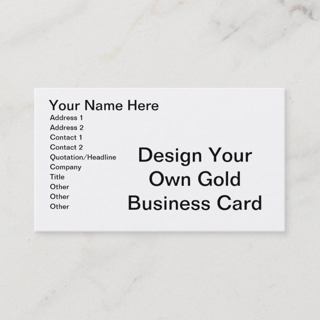 Carte De Visite Do-it-yourself - Concevez votre propre coquille (Devant)
