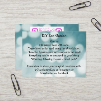 Carte De Visite do-it-yourself Jardin Zen VerreFées
