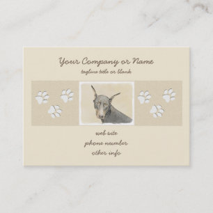 Carte De Visite Doberman Pinscher Peinture - Art Chien original