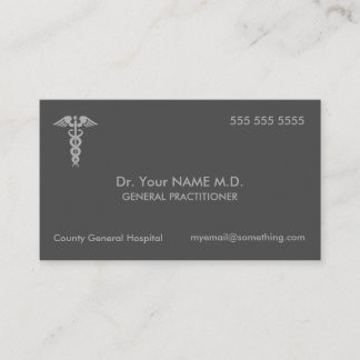 Carte De Visite Docteur Caduceus Grey