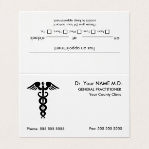 Carte De Visite Docteur Caduceus White Nomination