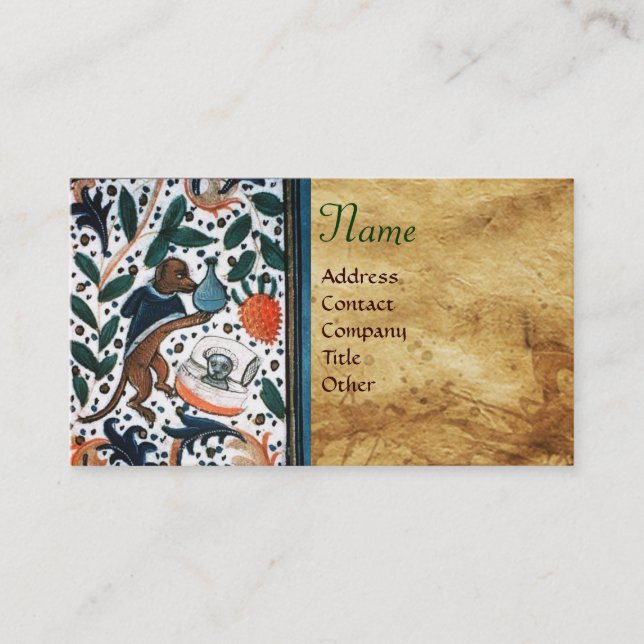 Carte De Visite DOCTEUR CHIEN AVEC CHIEN Parchemin DE CUISINE Mono (Devant)