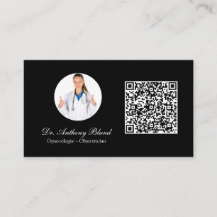 Carte De Visite Docteur OBGYN Obstétricien Gynécologue Noir