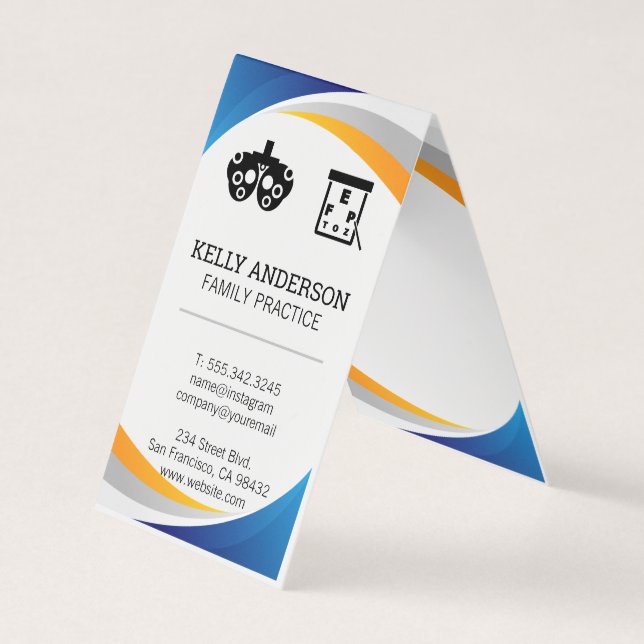 Carte De Visite Docteur | Pratique MD | Optométriste (Devant)