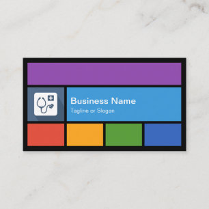 Carte De Visite Docteur Stethoscope Logo - Carreaux colorés Créati