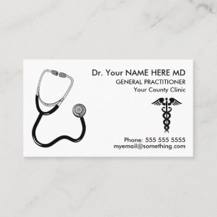 Carte De Visite Docteur Stethoscope White Appointment
