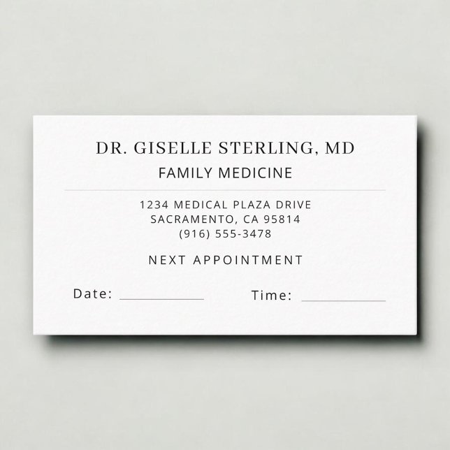 Carte De Visite Doctor Office Appointment Card (Créateur téléchargé)