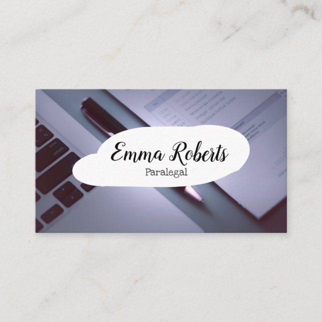 Carte De Visite Documents Pink Law Lawyer Paralegal (Devant)